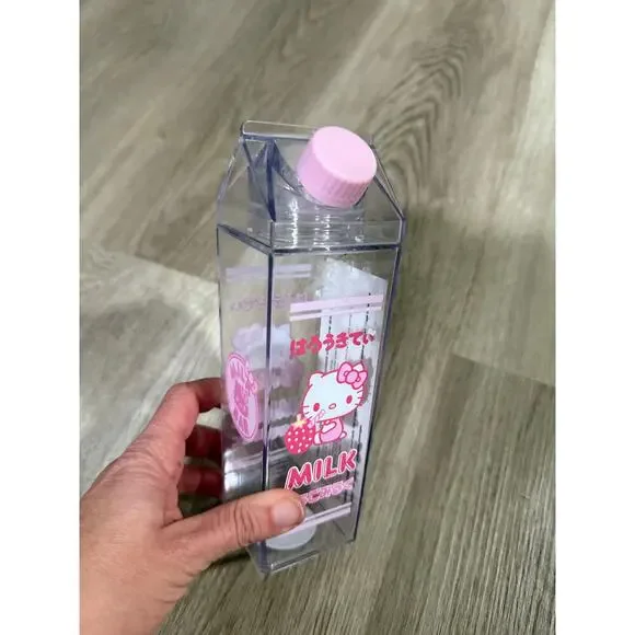 Hello Kitty Strawberry Milk Carton Water Bottle - Picture 2 of 5